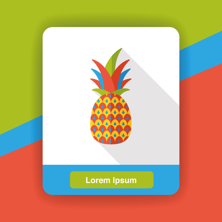pineapple fruits flat iconのイラスト素材