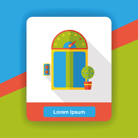 hotel elevator flat iconのイラスト素材
