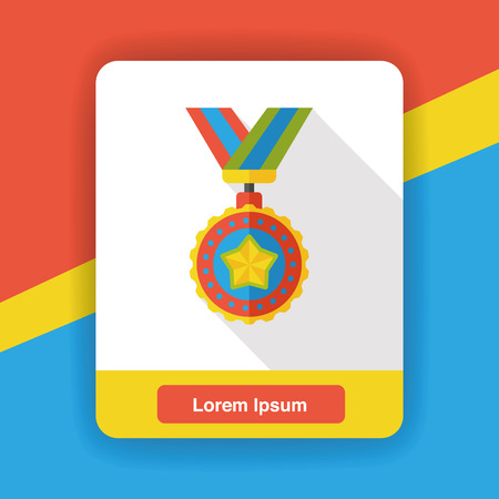 award trophy medal flat iconのイラスト素材