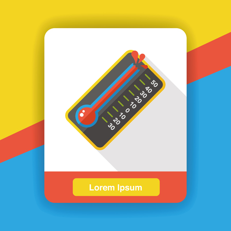 Thermometer temperature flat iconのイラスト素材