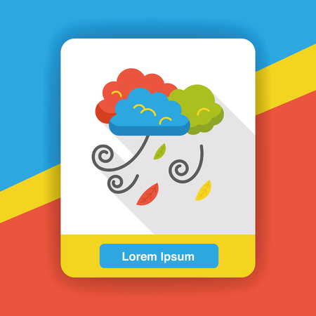 cloud blow flat iconのイラスト素材