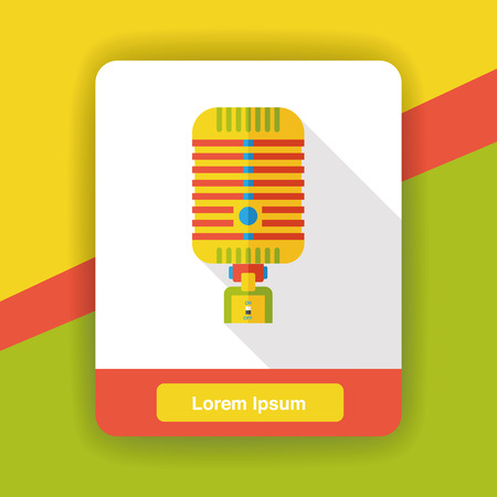 singing microphone flat iconのイラスト素材