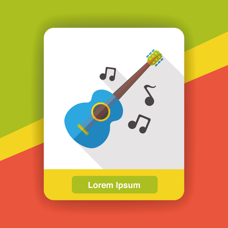 music guitar flat iconのイラスト素材