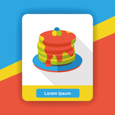 dessert pancake flat iconのイラスト素材