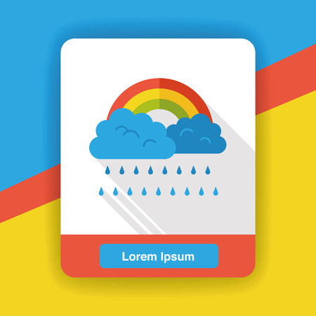 weather raining rainbow flat iconのイラスト素材