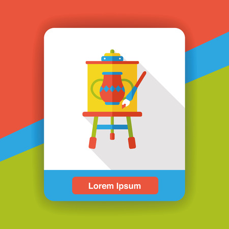 draw painting flat iconのイラスト素材