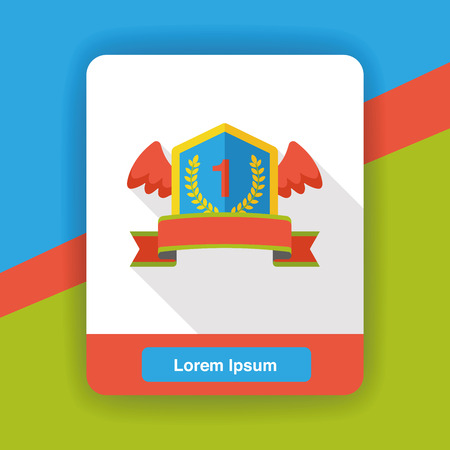 award trophy medal flat iconのイラスト素材