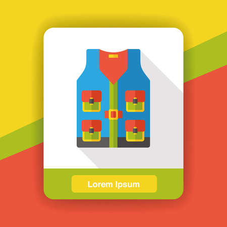 Fisherman vest flat iconのイラスト素材
