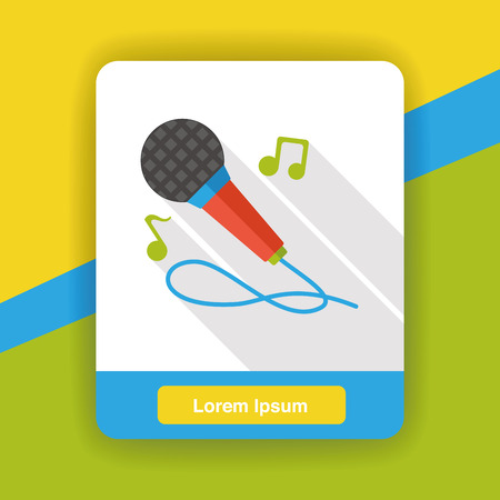 singing microphone flat iconのイラスト素材