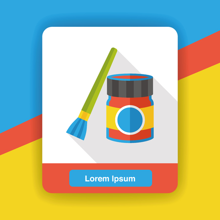 paint brush and pigment flat iconのイラスト素材