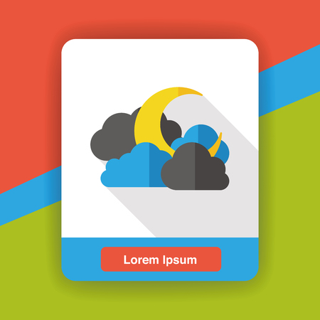 weather moon night flat iconのイラスト素材