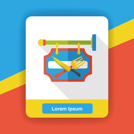 restaurant sign flat iconのイラスト素材