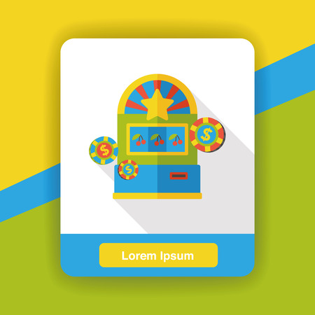 Slot Machine flat iconのイラスト素材