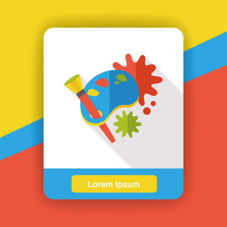 Palette and paintbrush flat iconのイラスト素材
