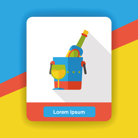 wine champagne flat iconのイラスト素材