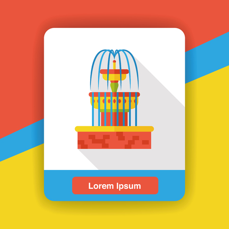 fountain water flat iconのイラスト素材