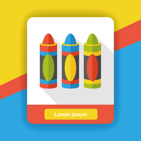 crayon paint flat iconのイラスト素材