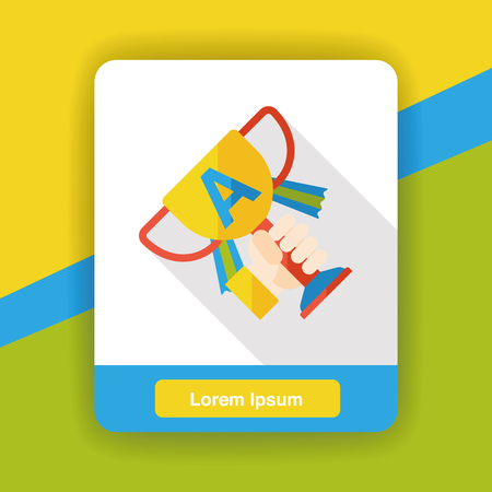 award trophy medal flat iconのイラスト素材