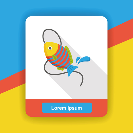 fishing fish flat iconのイラスト素材