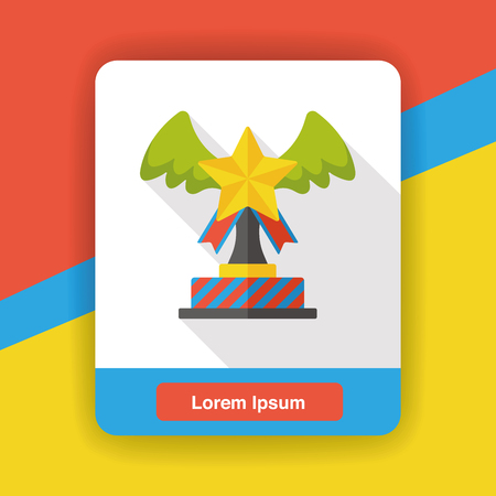 award trophy medal flat iconのイラスト素材