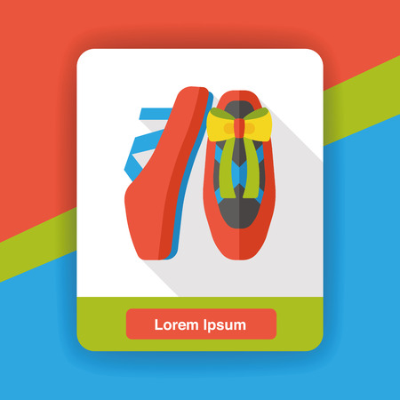 ballet shoes flat iconのイラスト素材