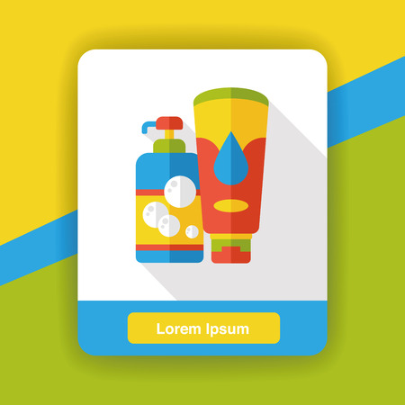 washing shampoo flat iconのイラスト素材