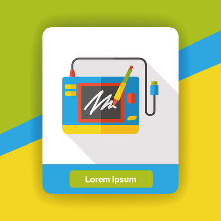 Digital Drawing Board flat iconのイラスト素材
