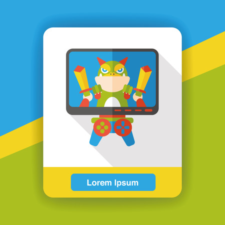 video game flat iconのイラスト素材
