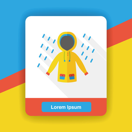 weather raining raincoat flat iconのイラスト素材