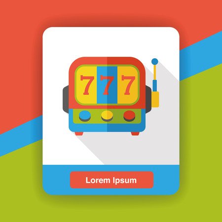 Slot Machine flat iconのイラスト素材