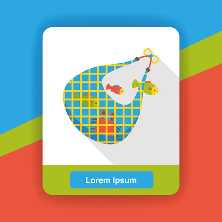 fishing net flat iconのイラスト素材