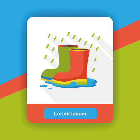 weather raining rainboot flat iconのイラスト素材