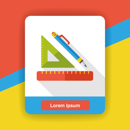 ruler and pencil flat iconのイラスト素材