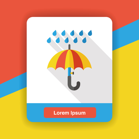 weather raining umbrella flat iconのイラスト素材