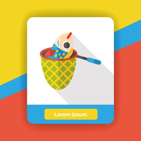 fishing net flat iconのイラスト素材