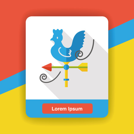 wind indicator cock flat iconのイラスト素材