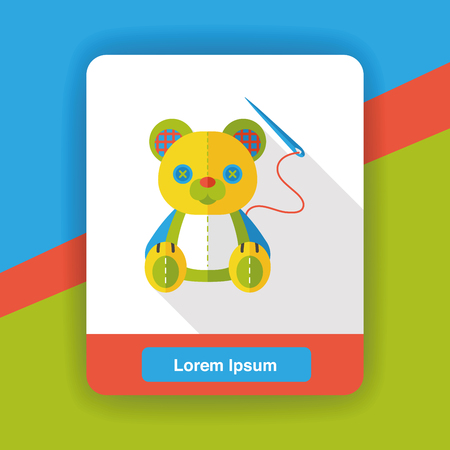 bear sewing flat iconのイラスト素材