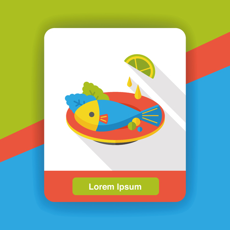 food fish flat iconのイラスト素材