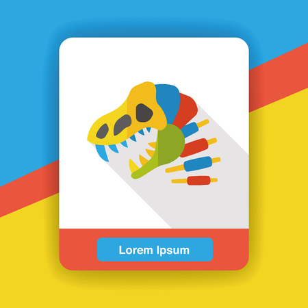 dinosaur fossil flat iconのイラスト素材