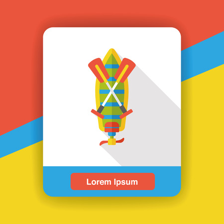 Canoe boat flat iconのイラスト素材