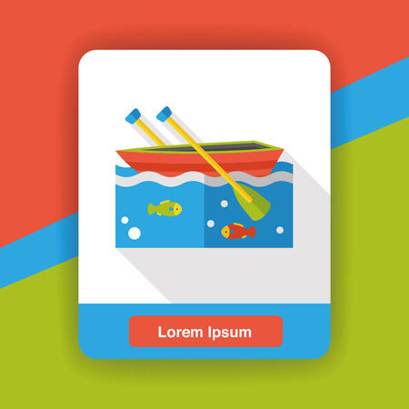 fishing boat flat iconのイラスト素材