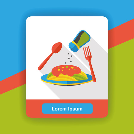 dinner food flat iconのイラスト素材