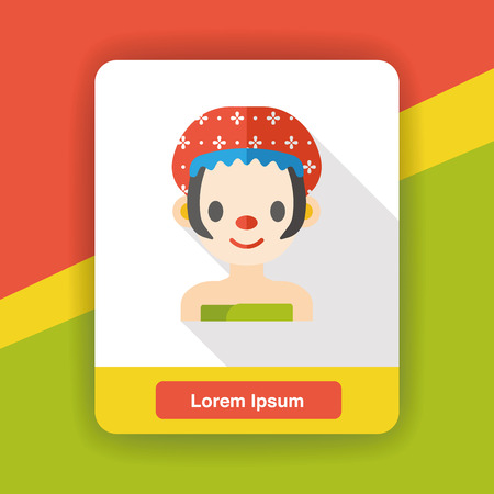 shower girl flat iconのイラスト素材