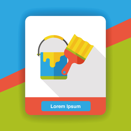 paint brush and pigment flat iconのイラスト素材
