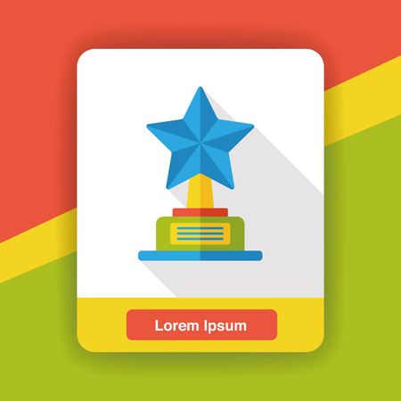 award trophy medal flat iconのイラスト素材