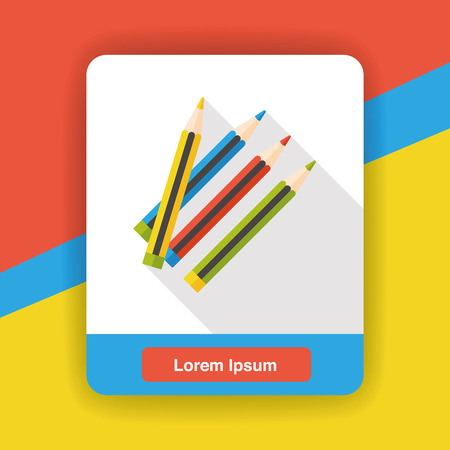 color pencil flat iconのイラスト素材