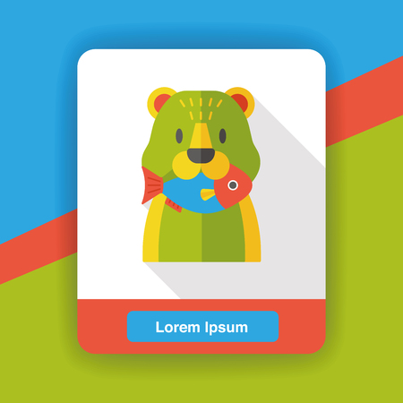 bear animal flat iconのイラスト素材