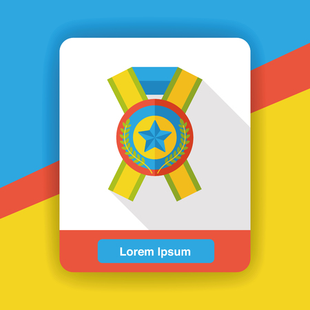 award trophy medal flat iconのイラスト素材