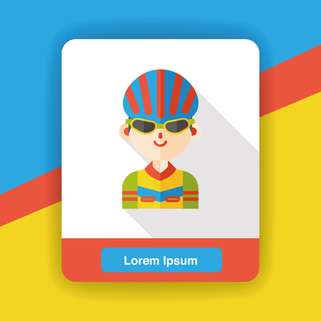 cycling man flat iconのイラスト素材