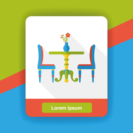 diner table flat iconのイラスト素材